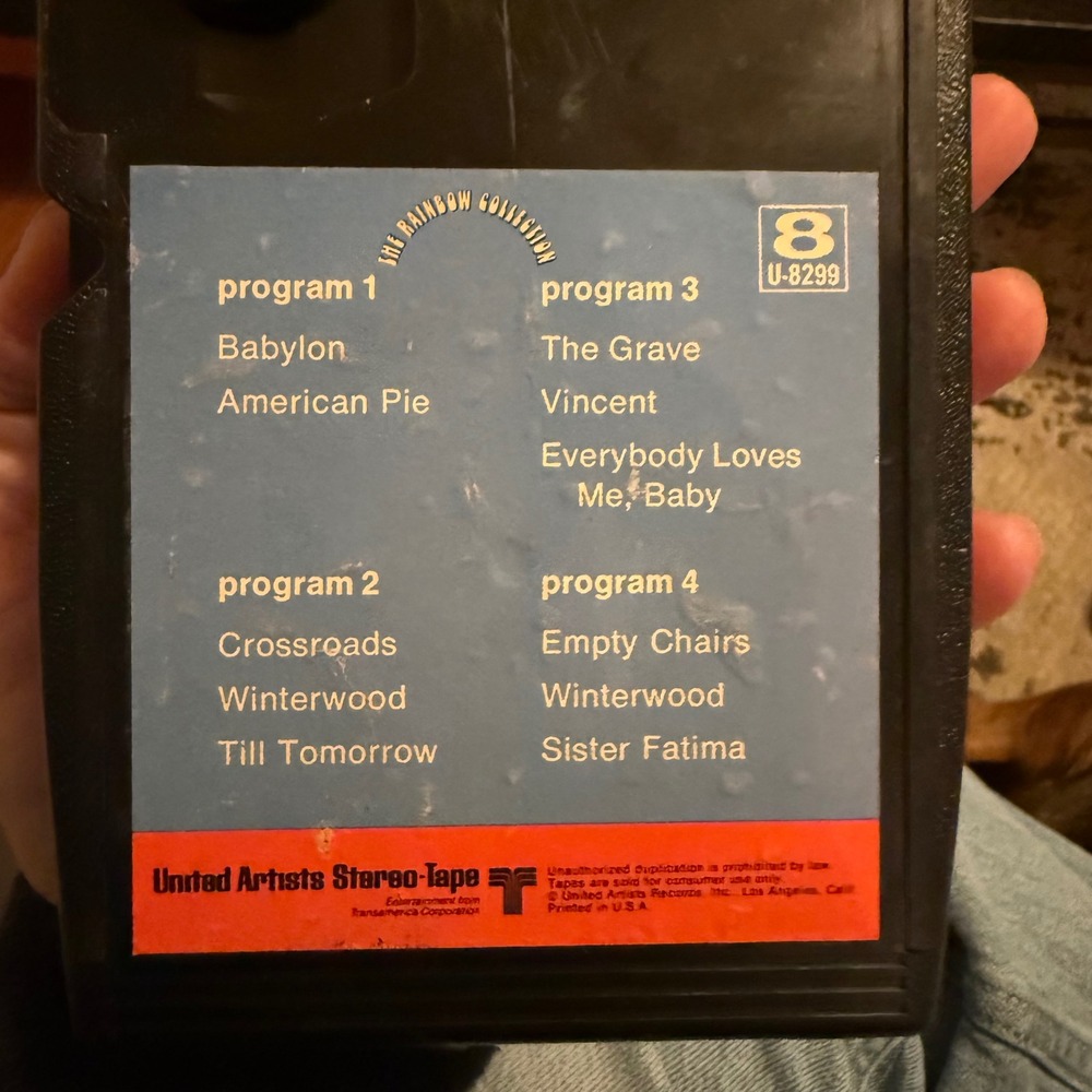 1.a.55.c Don McLean American Pie 8 Track Tape United Artists U-8299 Vtg Untested